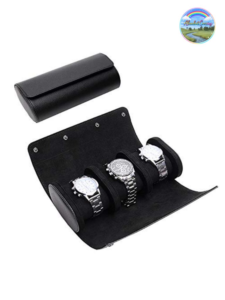 3 Slot Pu Leather Watch Roll Travel Case For Men Women Watch Storage Organizer